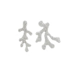 Dangling Coral Earrings in Silver