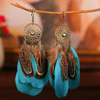 Ethnic Style Feather Dangle Earrings 3
