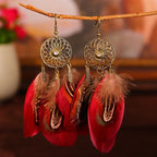 Ethnic Style Feather Dangle Earrings 9