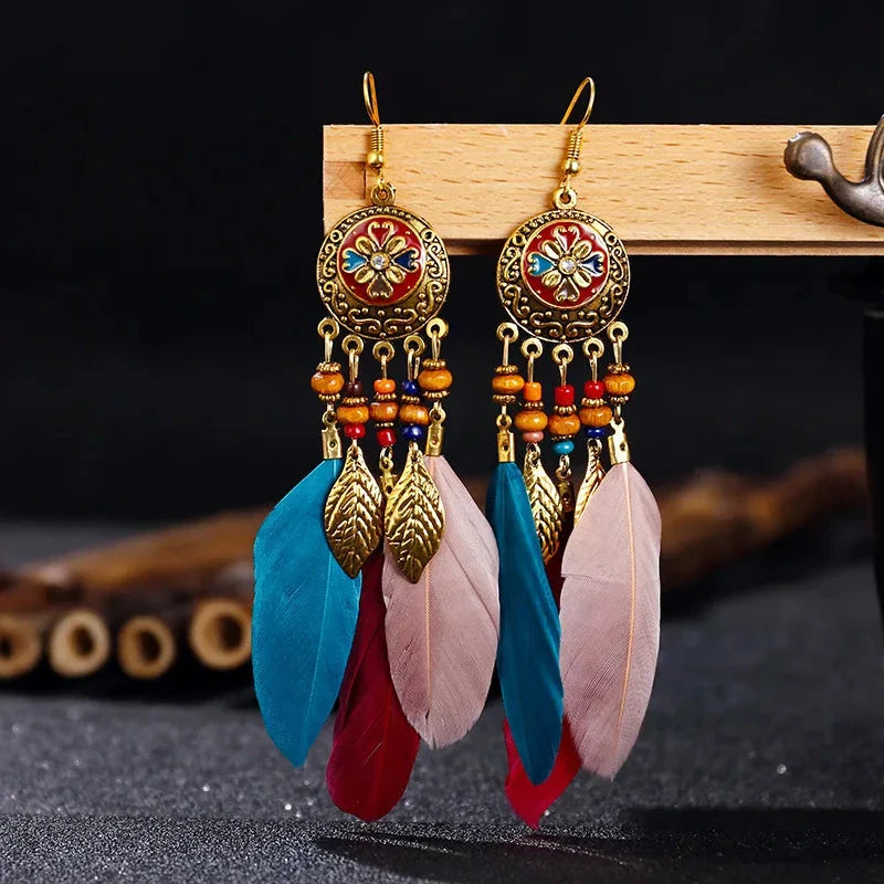 Ethnic Style Feather Dangle Earrings 10