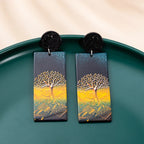 Boucles d'Oreilles Pendantes en Acrylique Arbre de Vie
