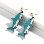 Shark-shaped drop earrings
