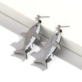 Shark-shaped drop earrings