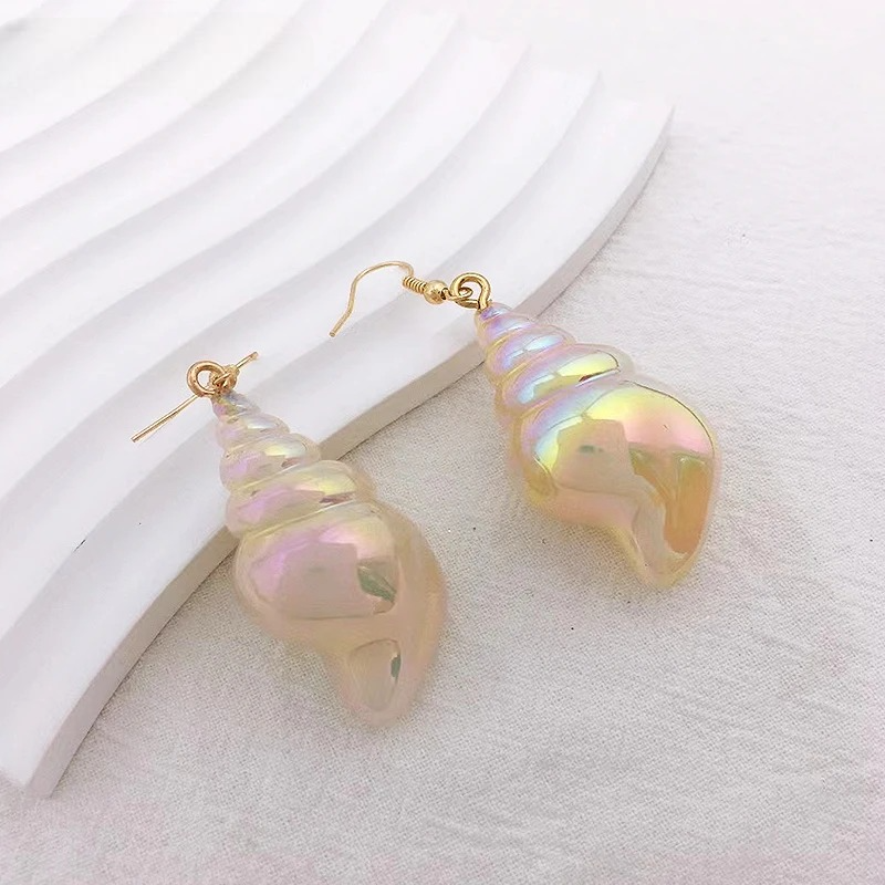 Pendientes Colgantes de Nácar con Concha de Caracol