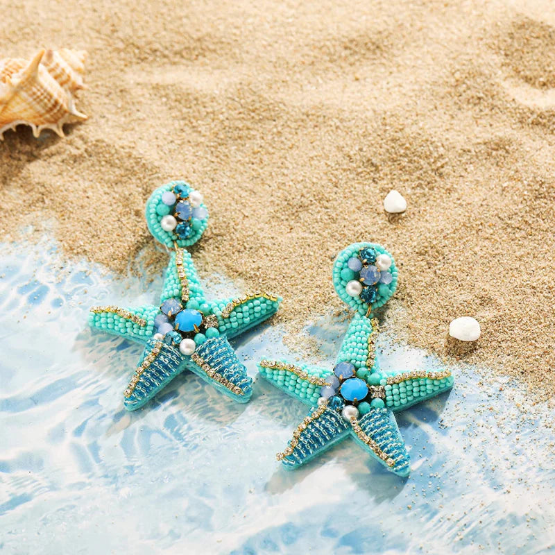 Pendientes Colgantes Estrella de Mar Concha