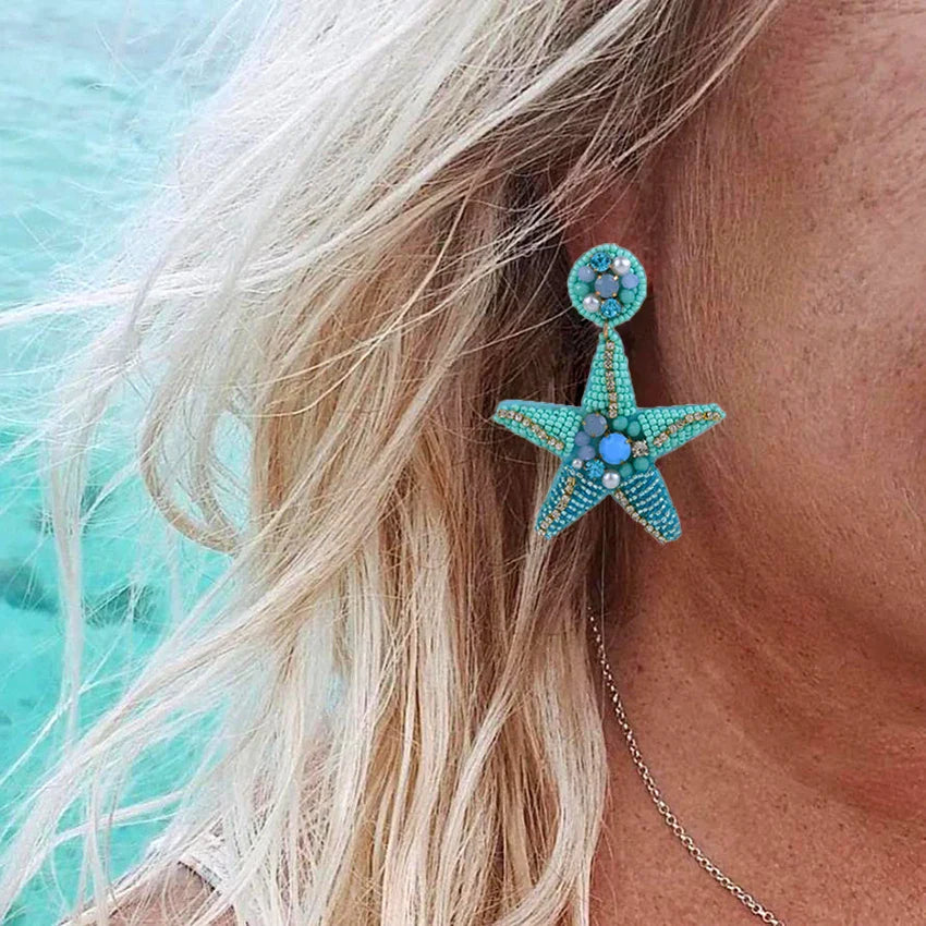 Pendientes Colgantes Estrella de Mar Concha