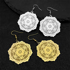 Women's Metatron's Cube Silver Dangle Earrings