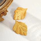 Boucles d'Oreilles Pendantes Feuilles Femme or