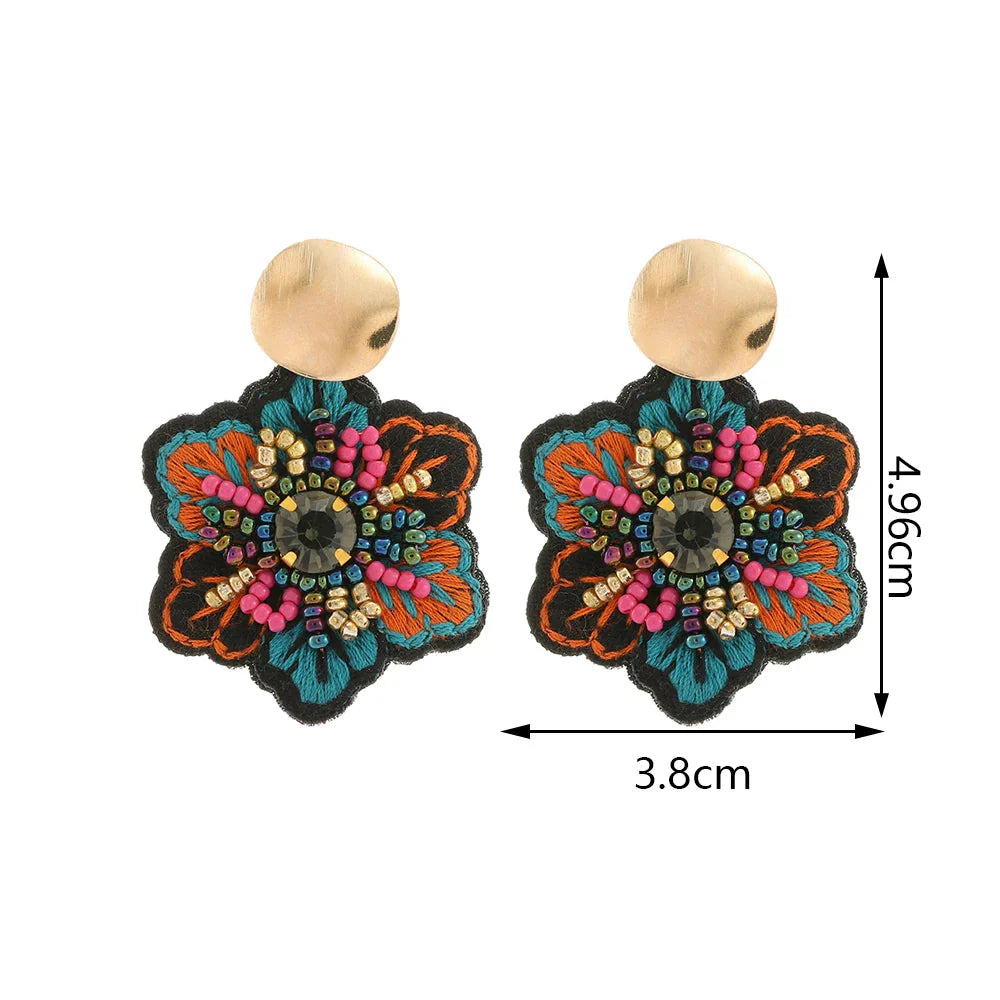 Colorful Flower Dangle Earrings
