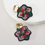 Colored Flower Dangle Earrings 