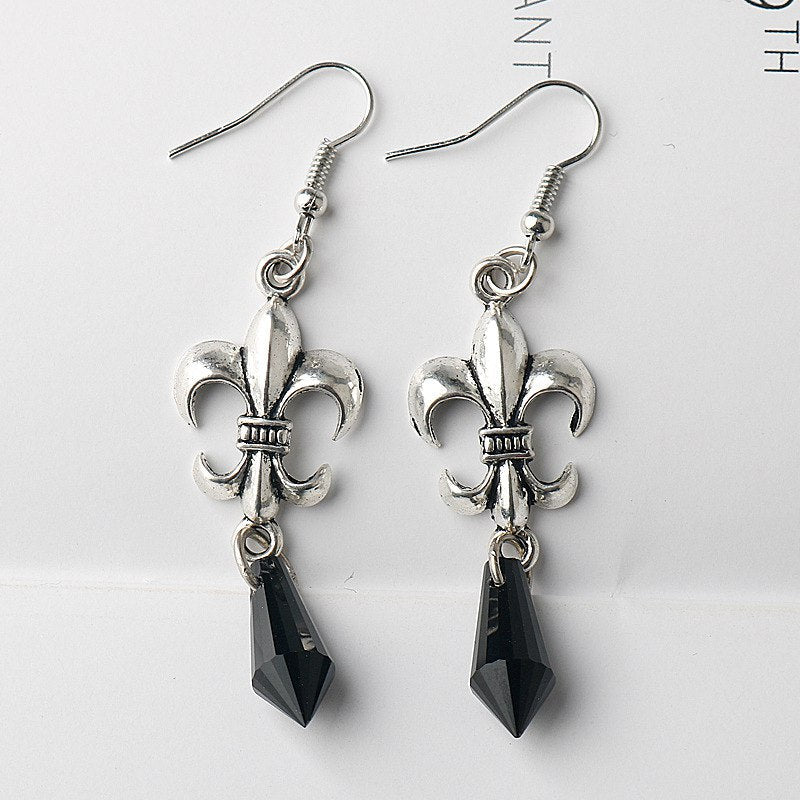 Pendientes Colgantes Flor de Lis Mujer