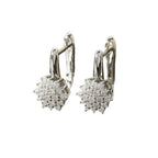 Dangling Flower Earrings White Zircon B