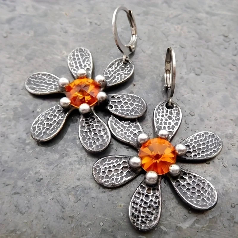 Pendientes Colgantes de Flores Étnicas