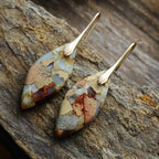 Pendientes Colgantes Gota de Agua de color oro y marrón