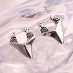 Inlaid Shark Tooth Dangle Earrings