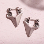 Inlaid Shark Tooth Dangle Earrings