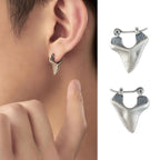 Inlaid Shark Tooth Dangle Earrings