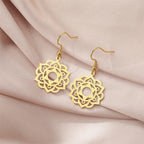 Mandala Women's Gold Dangle Earrings