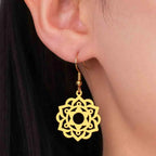 Mandala Women's Gold Dangle Earrings