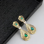Boucles d'oreilles pendantes pour femme arabe mariage vert