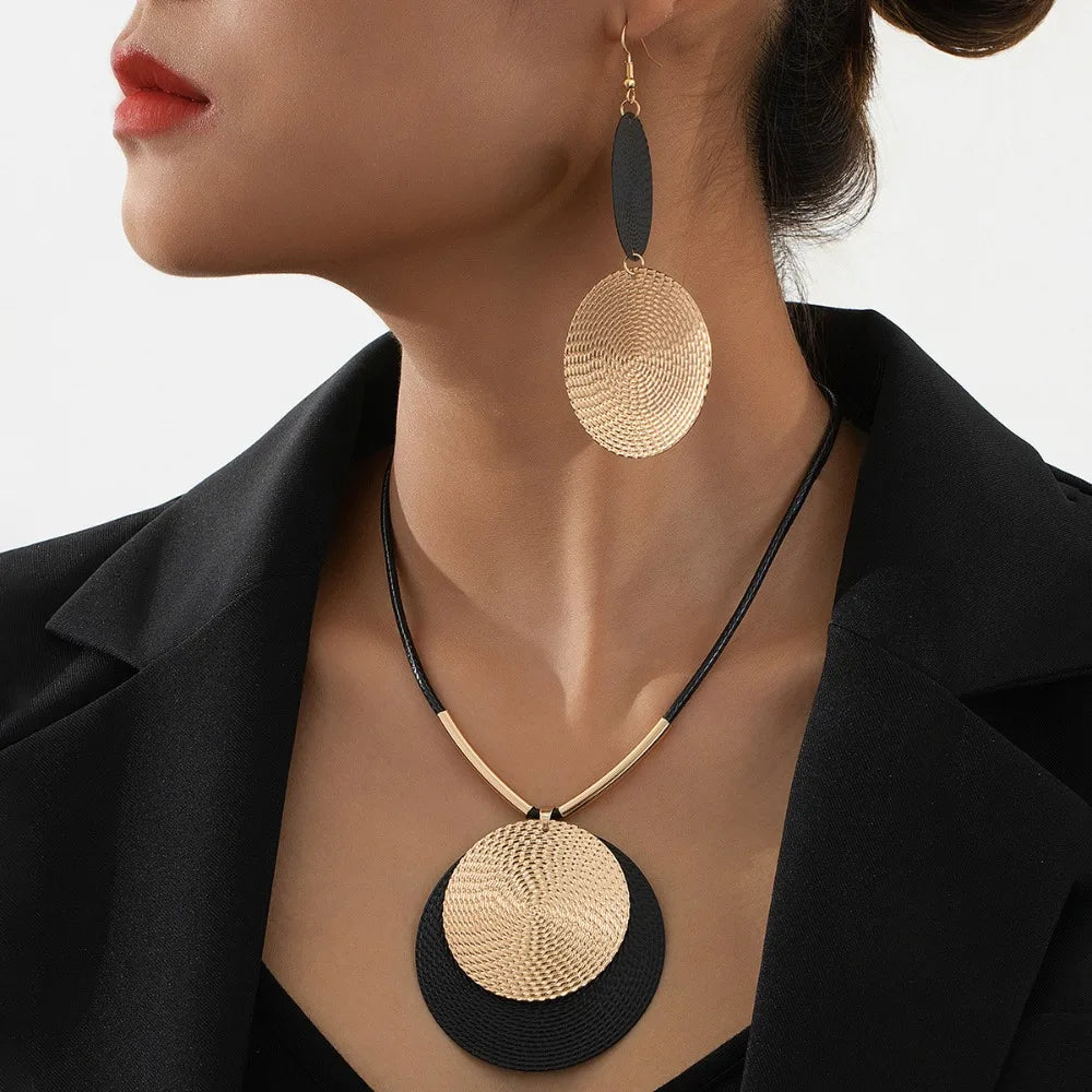Boucles d'Oreilles Pendantes Rondes Bohême Chic