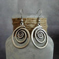Boucles d'Oreilles Pendantes Spirale Femme