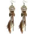 Bohemian Style Feather Drop Earrings