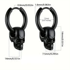 Boucles d'Oreilles Pendantes Tête de Mort pour Homme