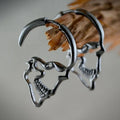 Boucles d'Oreilles Pendantes Tête de Mort pour Homme ou Femme argent