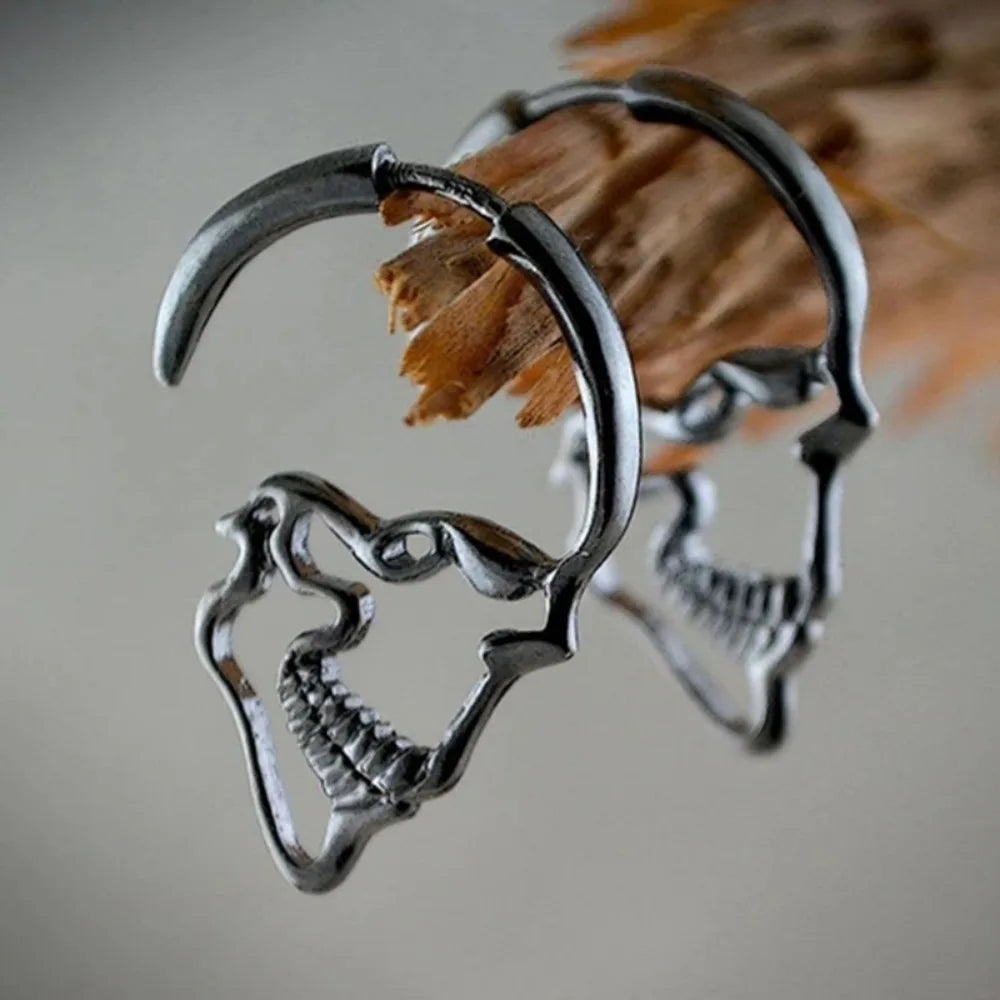 Pendientes Colgantes Calavera para Hombre o Mujer en plata