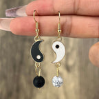 Yin Yang Gold & Silver Dangle Earrings gold