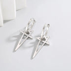 Pendientes Largos Pentáculo Brujería Wicca Mujer