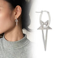 Pendientes Largos Pentáculo Brujería Wicca Mujer