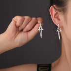 Pendientes Largos Pentáculo Brujería Wicca Mujer