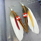 Pendientes de plumas estilo Apache 