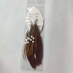 Boucles d'oreilles plumes style Apaches marron 