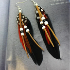Pendientes de plumas estilo Apache 