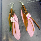 Pendientes de plumas estilo Apache 