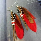 Pendientes de plumas estilo Apache 