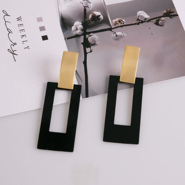 Rectangle Dangle Earrings
