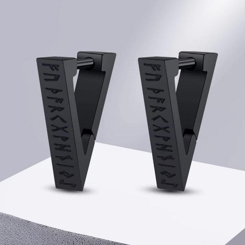 Pendientes Rúnicos Vikingos para Hombre y Mujer Nórdicos negros