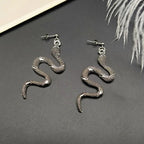 Pendientes Serpiente Reptil plata