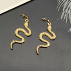Pendientes Serpiente Reptil oro