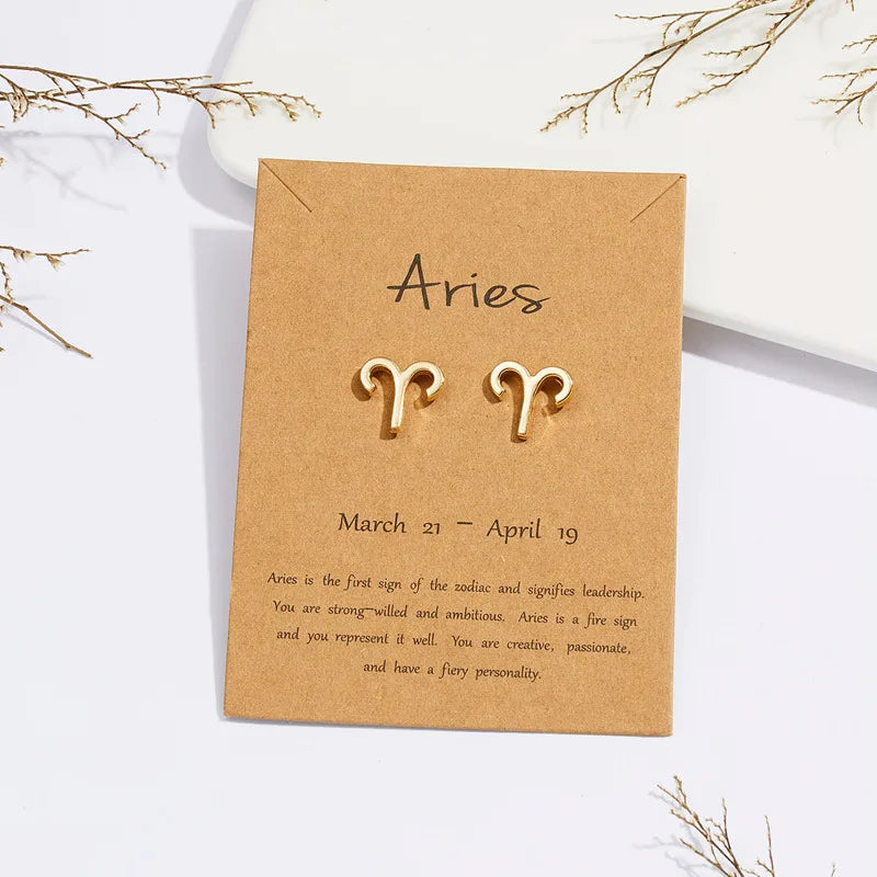 Pendientes Signo del Zodiaco 12 Constelaciones aries