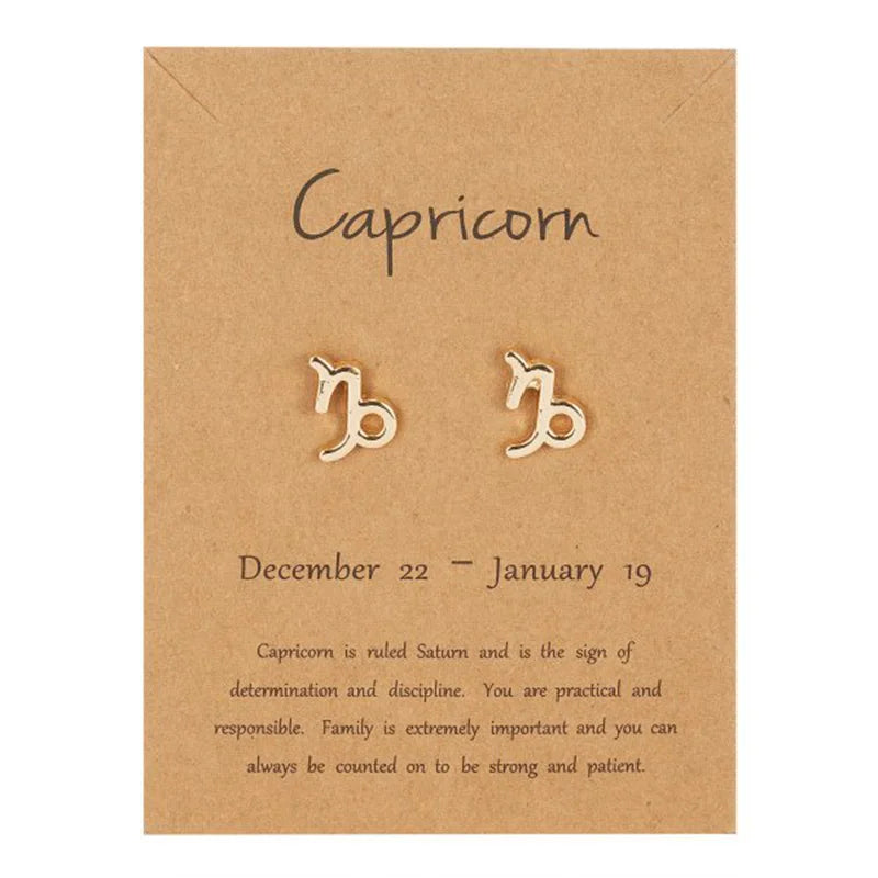 Pendientes Signo del Zodiaco 12 Constelaciones capricornio