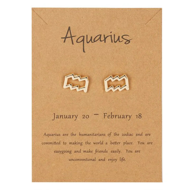 Pendientes Signo del Zodiaco 12 Constelaciones acuario