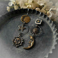 Sun Moon Stars Dangle Earrings for Women Celestial