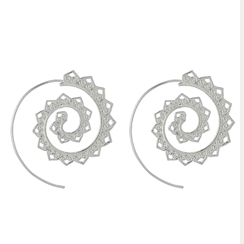 Pendientes de Aro Espiral para Mujer en plata