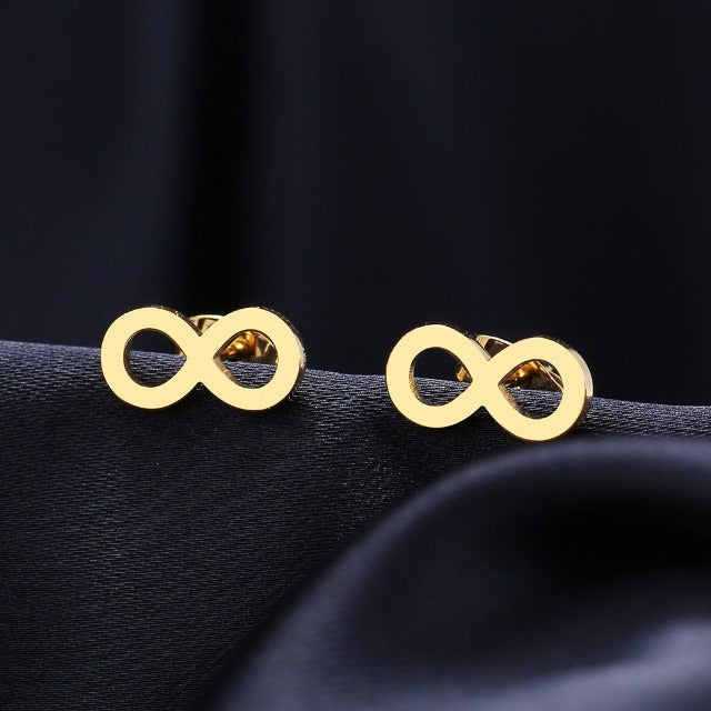Infinity Symbol Stud Earrings for Women gold