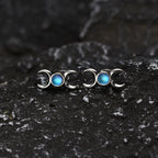 Triple Moon Stud Earrings Witchcraft Wiccan Women